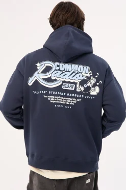 Radio Boxy Hoodie Navy