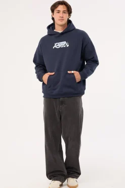 Radio Boxy Hoodie Navy