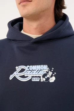 Radio Boxy Hoodie Navy