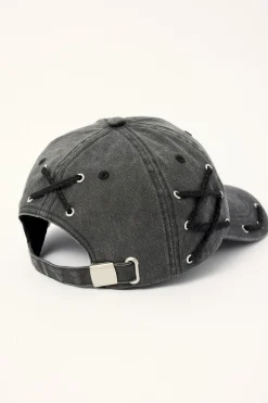 Rage Lace Cap Washed Black