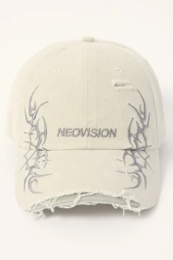 Ragged Distressed Dad Cap Light Grey
