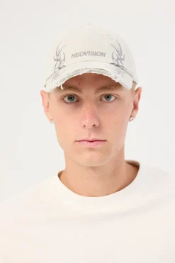 Ragged Distressed Dad Cap Light Grey
