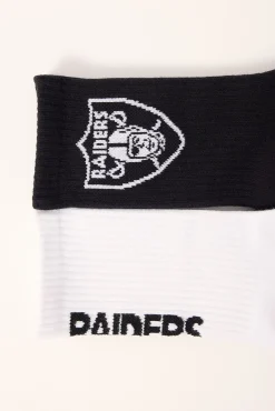 Raiders 2 Pack Socks Jet Black/White