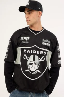 Raiders Goal Mesh Tee Jet Black