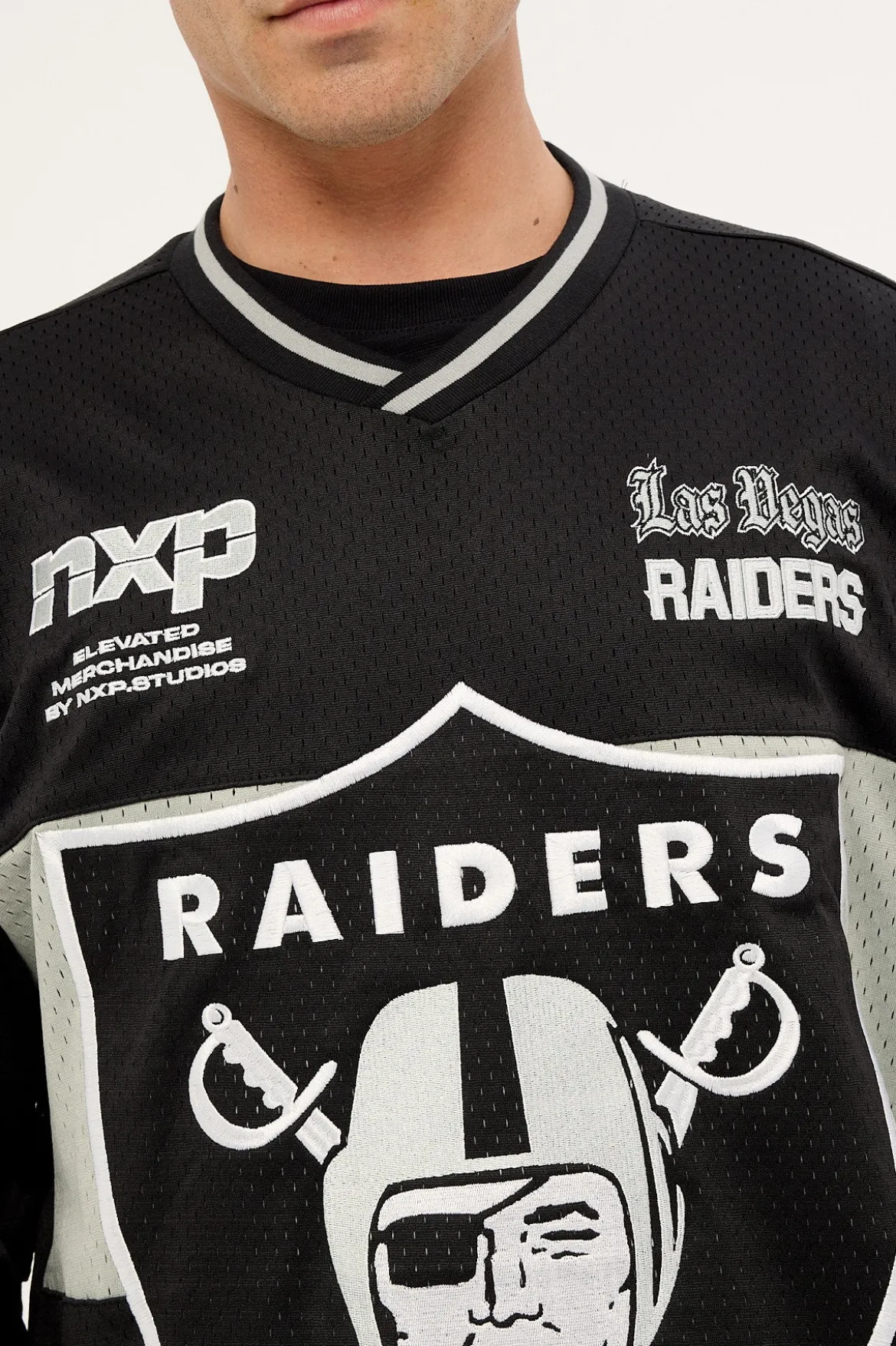 Raiders Goal Mesh Tee Jet Black