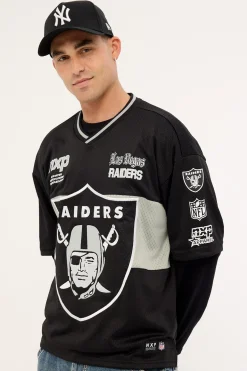 Raiders Goal Mesh Tee Jet Black
