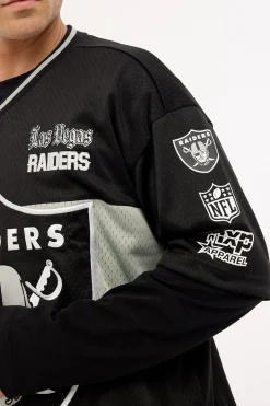 Raiders Goal Mesh Tee Jet Black
