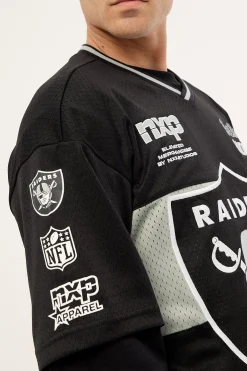 Raiders Goal Mesh Tee Jet Black