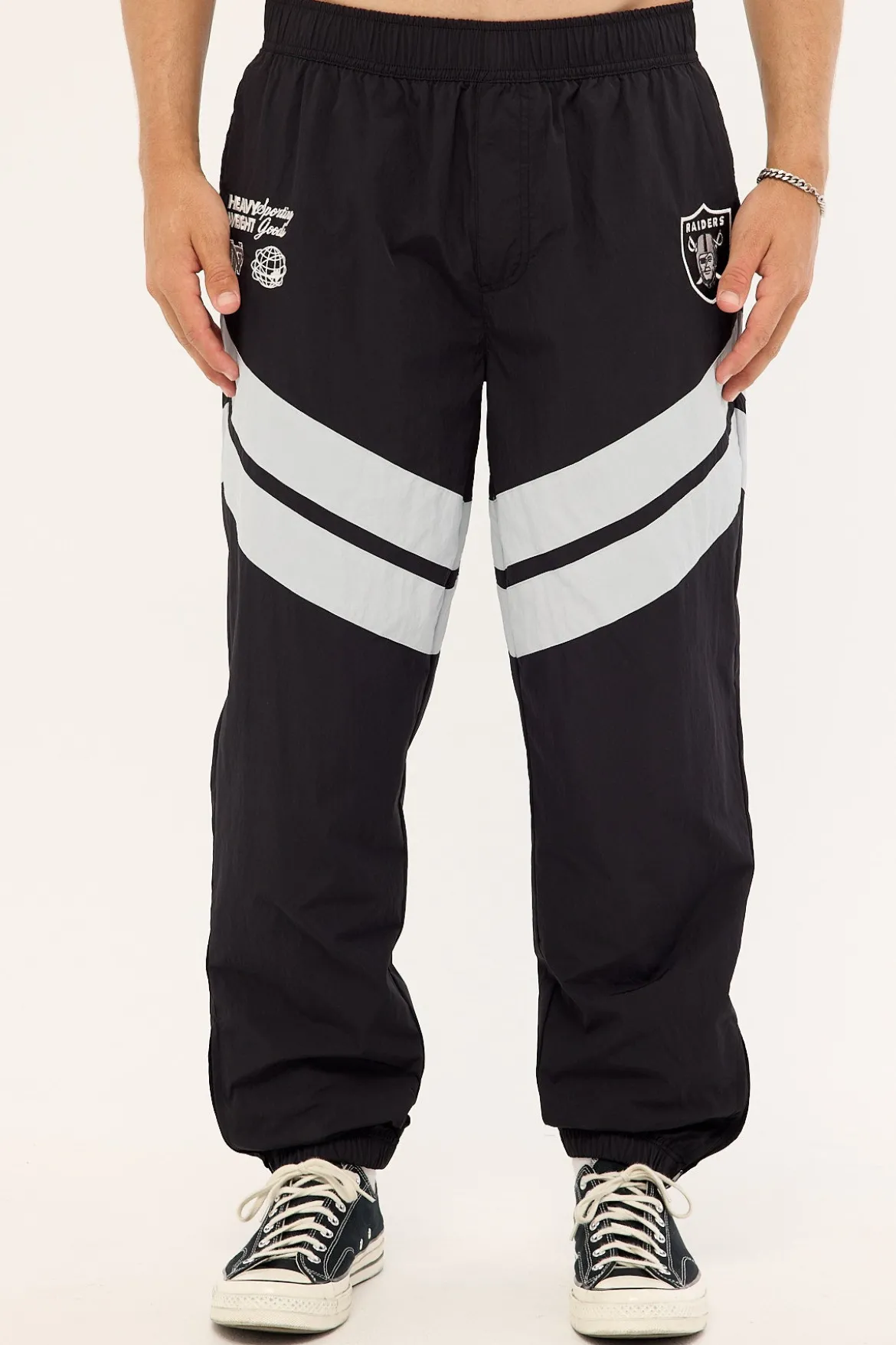 Raiders Nylon Pant Jet Black/Silver