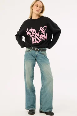 Rakugaki Intarsia Knit Jumper Black