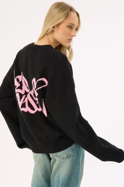 Rakugaki Intarsia Knit Jumper Black