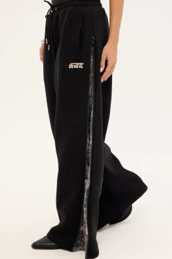 Rally Wide Leg Pant Black Camo