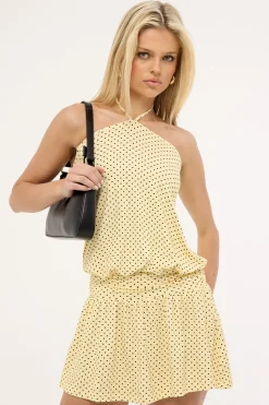 Ramira Dress Micro Polka Butter Yellow