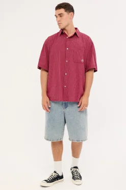 Ransom Check Shirt Burgundy