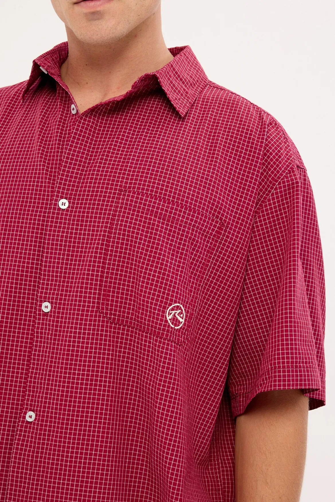 Ransom Check Shirt Burgundy