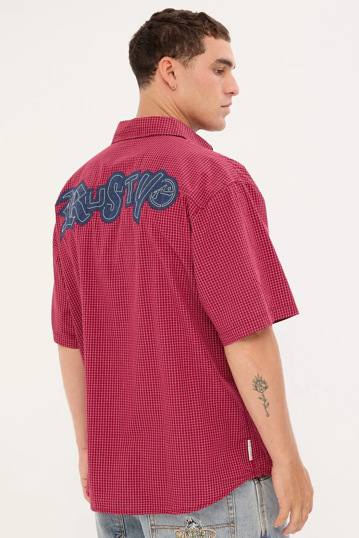 Ransom Check Shirt Burgundy