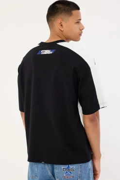 Rapid Fire Panel Box Fit Oversize Cropped Tee Black