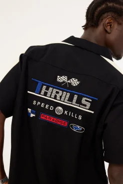 Rapid Fire Short Sleeve Cropped Panel Shirt Black