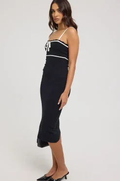 Ravi Contrast Textured Knit Dress Black / White