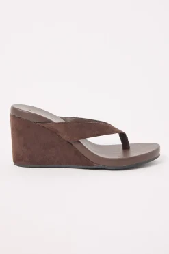 Ravyn Suede Wedge Heel Chocolate
