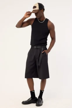 Razed Tailored Short Black Pinstripe