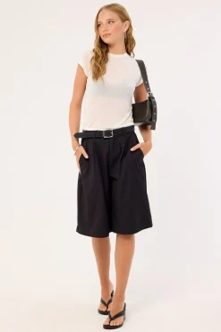 Razed Tailored Short Black Pinstripe