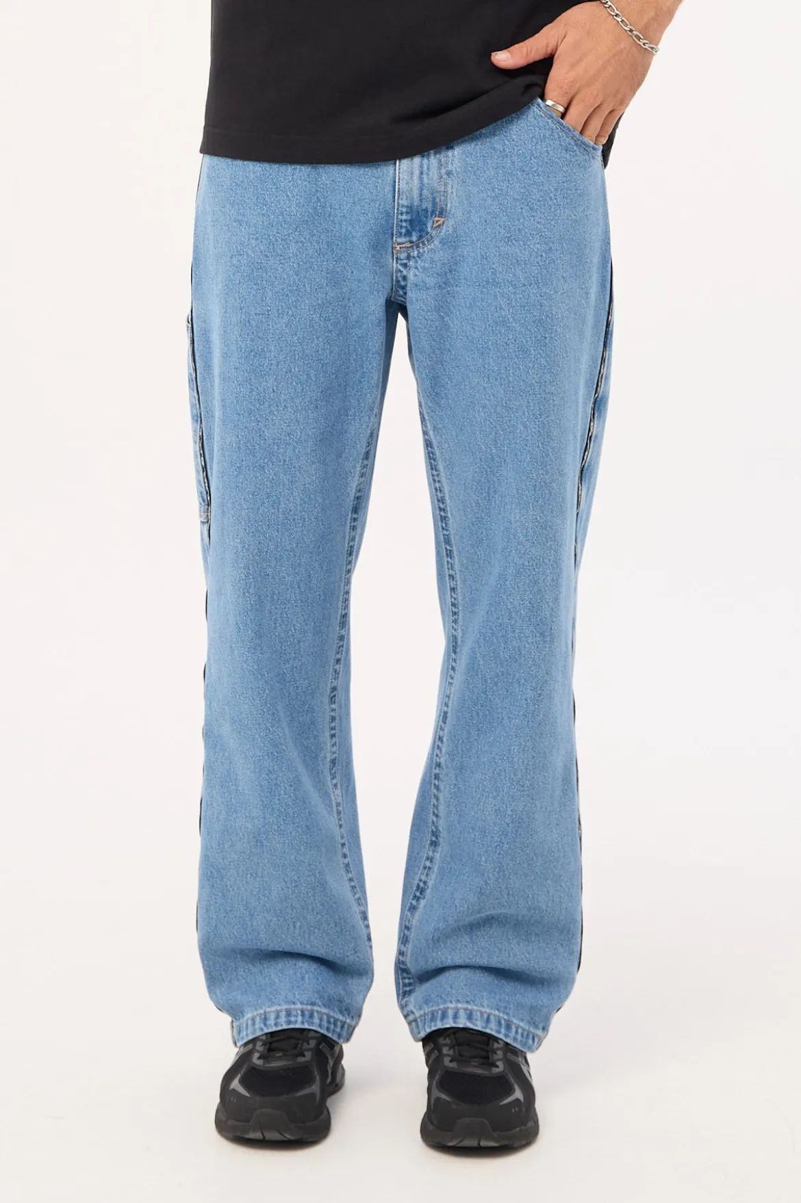 RC A5 Baggy Jean Larry Tape Light Vintage Indigo Denim