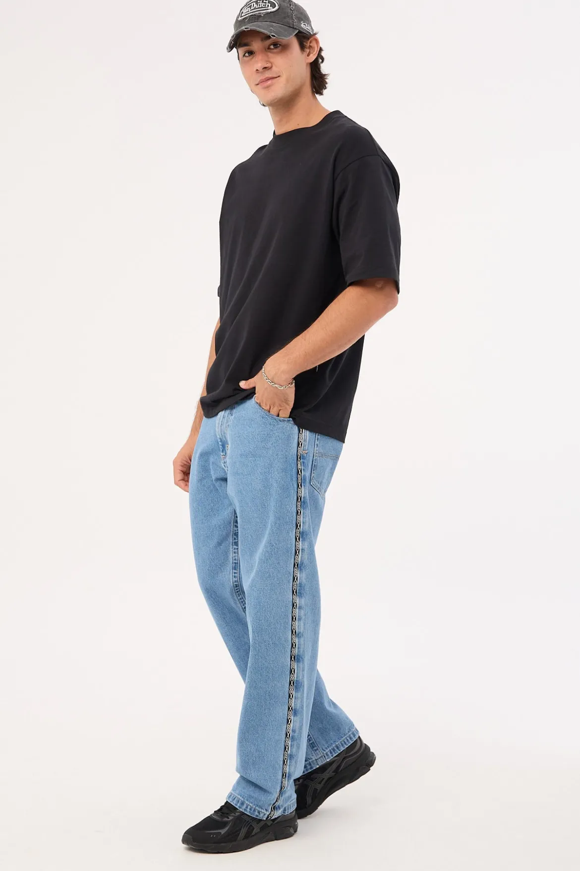 RC A5 Baggy Jean Larry Tape Light Vintage Indigo Denim