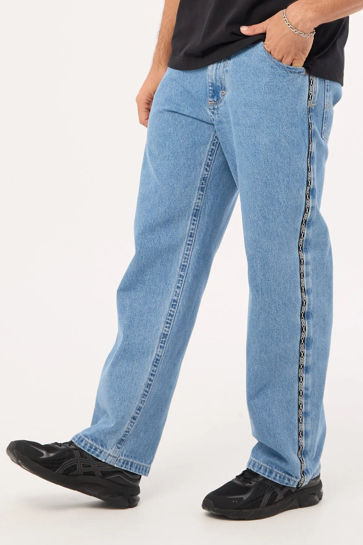 RC A5 Baggy Jean Larry Tape Light Vintage Indigo Denim