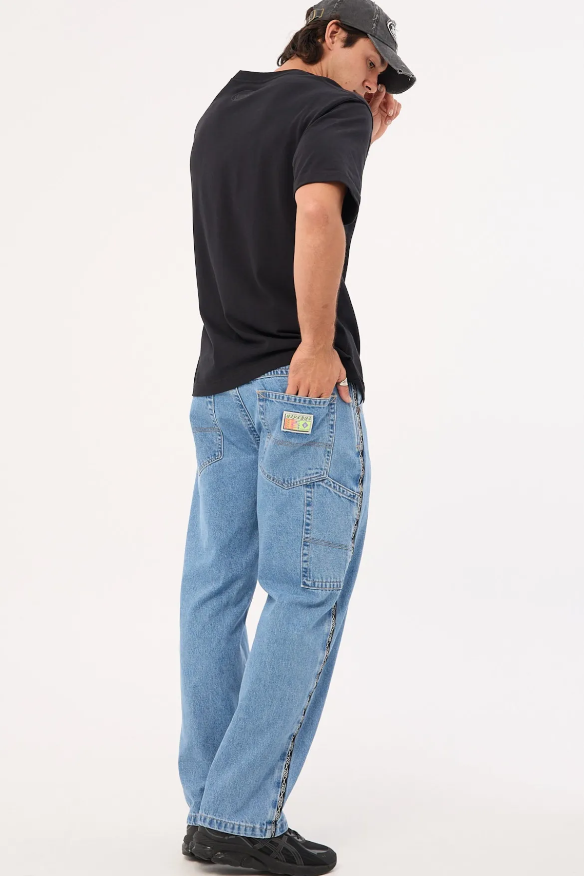 RC A5 Baggy Jean Larry Tape Light Vintage Indigo Denim
