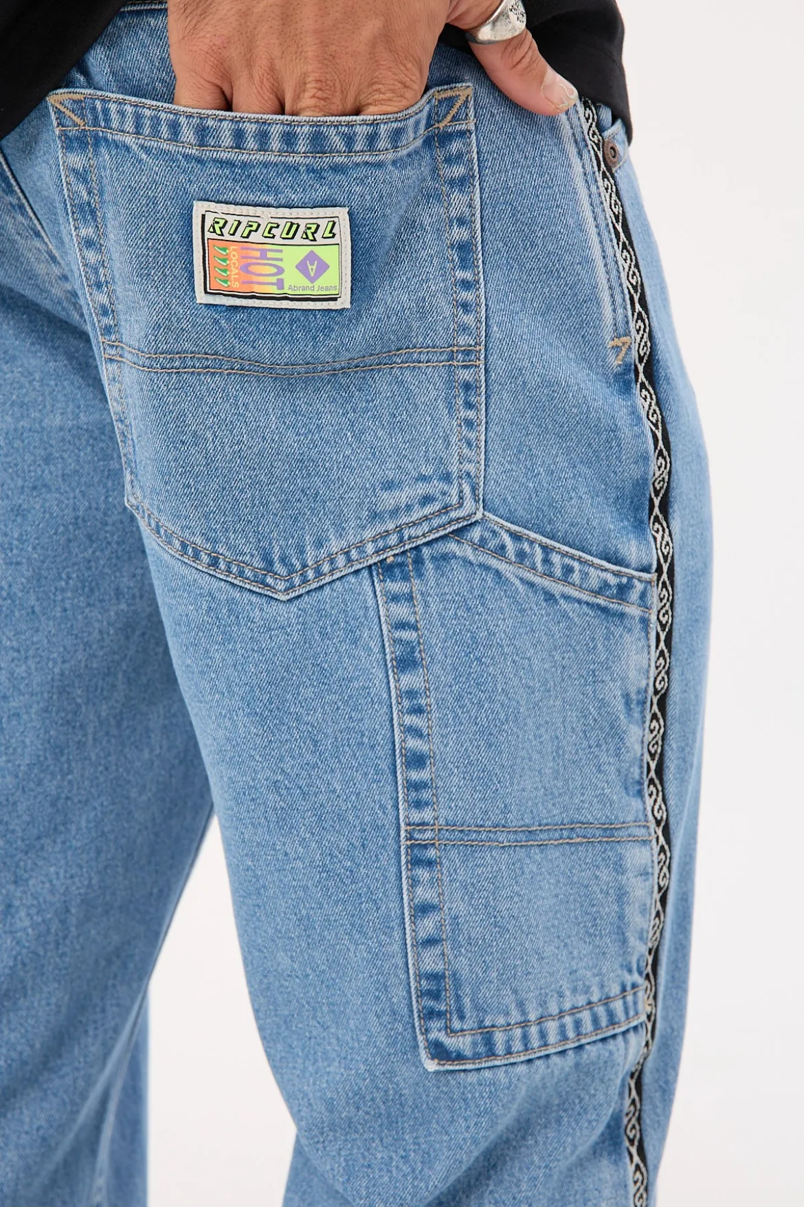 RC A5 Baggy Jean Larry Tape Light Vintage Indigo Denim