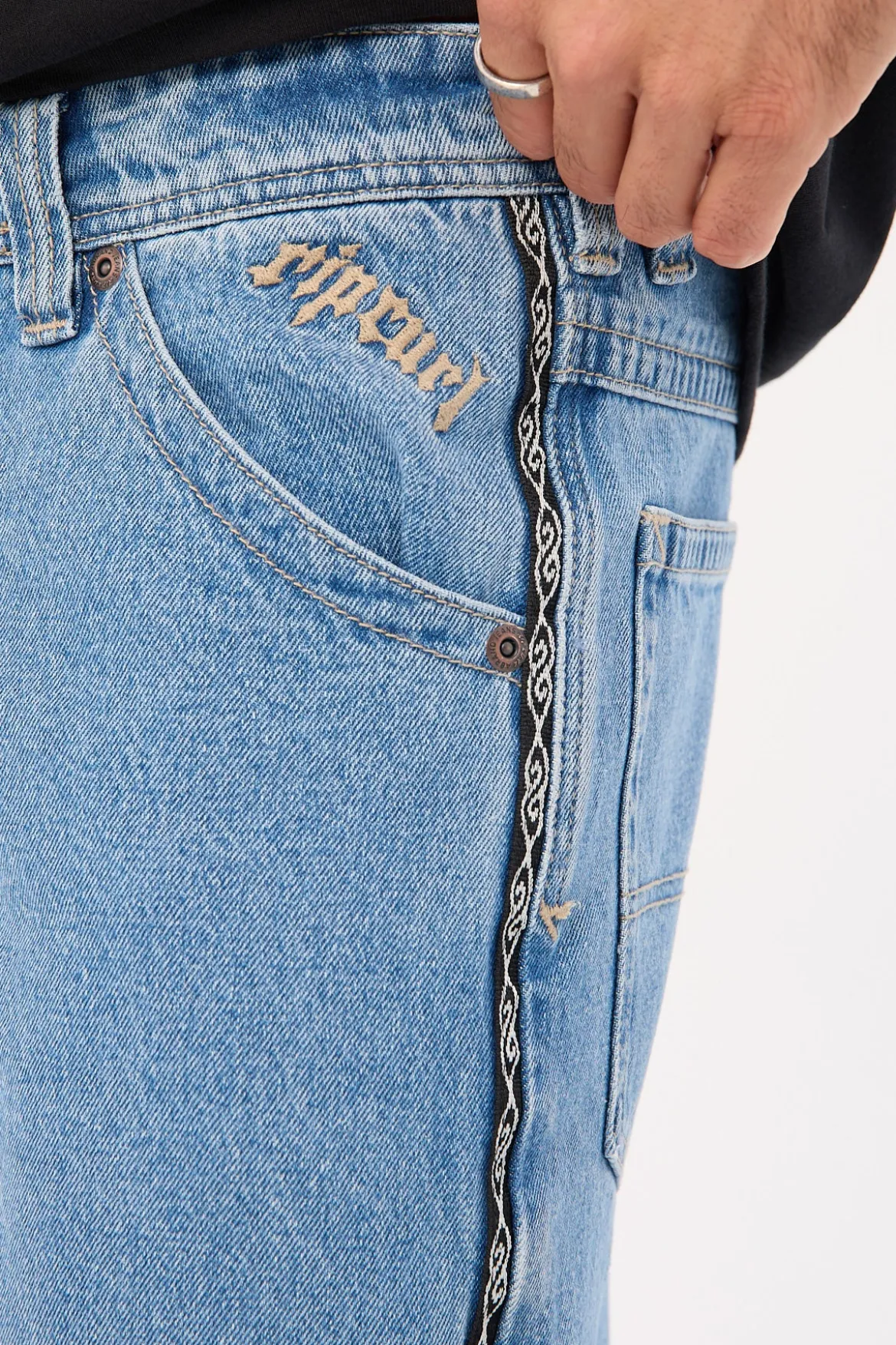 RC A5 Baggy Jean Larry Tape Light Vintage Indigo Denim