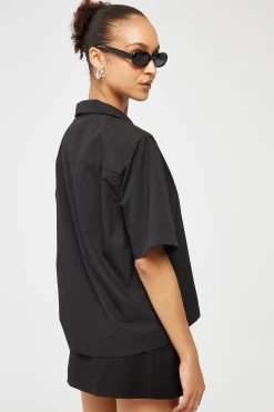 Reckless Bowling Shirt Black Red Contrast