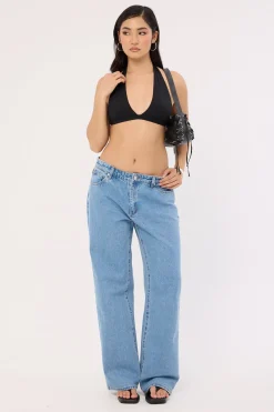 Recycled Halter Bralette Black