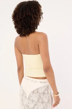Recycled Halterneck Jersey Top Butter