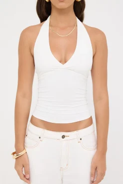 Recycled Sylvia Halter Top White