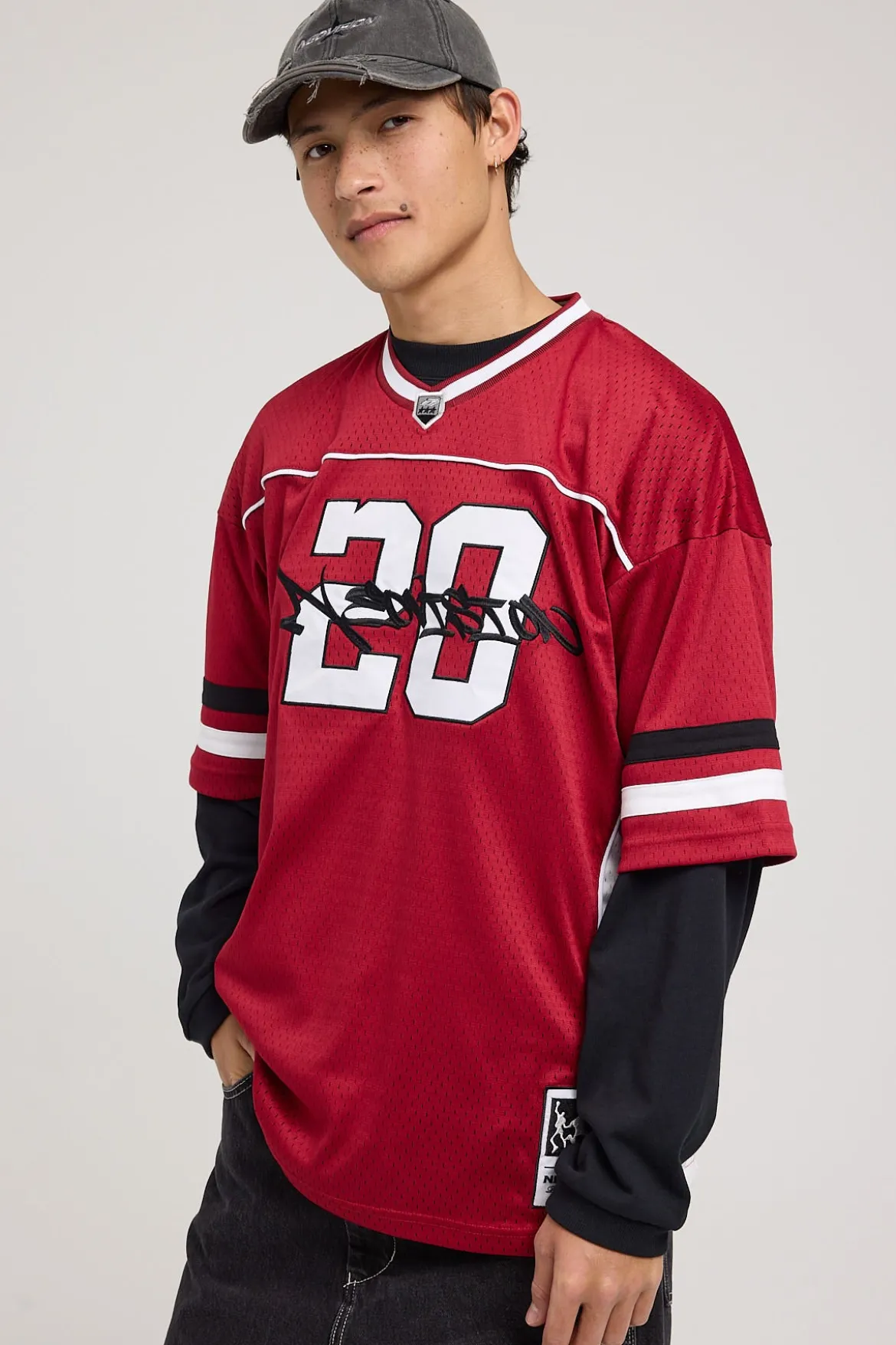 Redemption V Neck Jersey Red/White