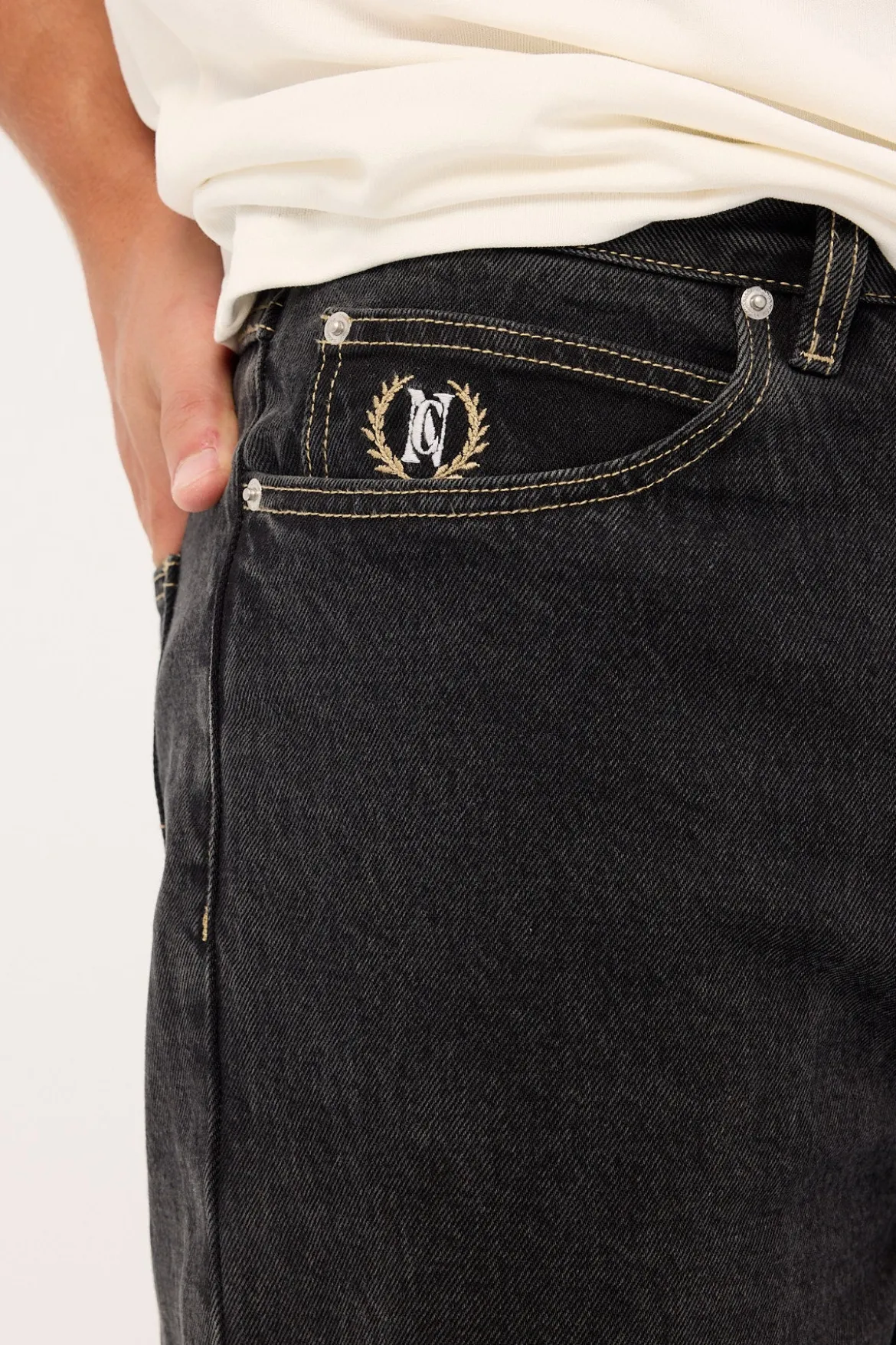 Refine Baggy Jean Washed Black