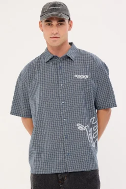 Reflekt Check Oversize Shirt Dark Teal Check