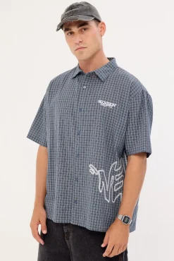 Reflekt Check Oversize Shirt Dark Teal Check