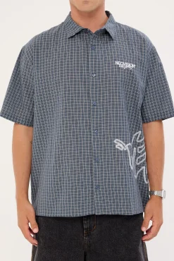 Reflekt Check Oversize Shirt Dark Teal Check