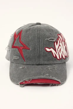 Reflekt Distressed Dad Cap Washed Black