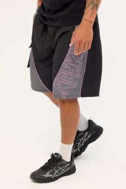 Reflekt Elastic Waist Cargo Boardshort Black/Grey