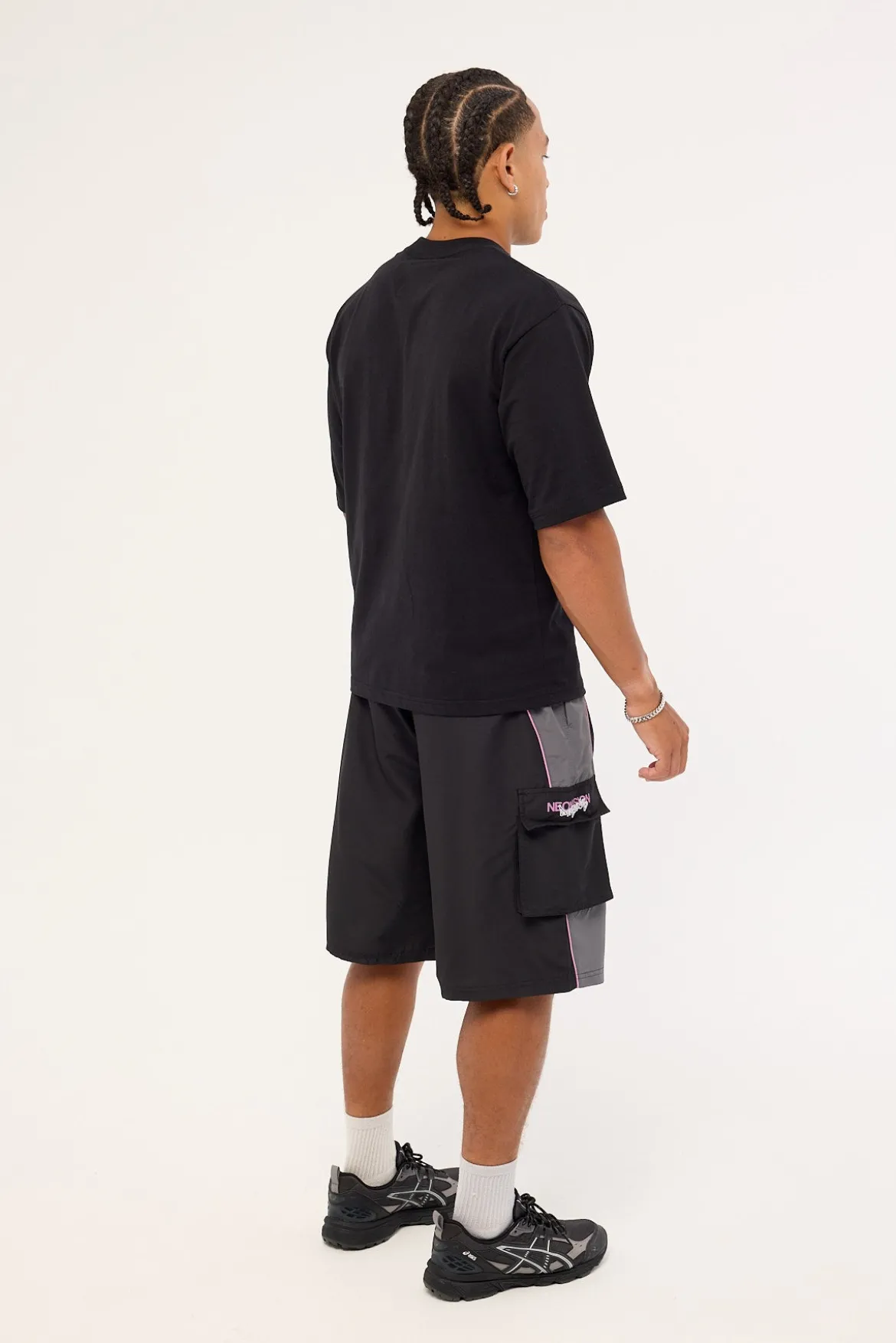 Reflekt Elastic Waist Cargo Boardshort Black/Grey