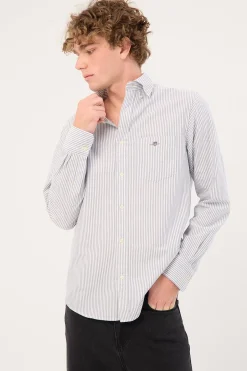 Reg Oxford Banker Stripe Shirt Persian Blue