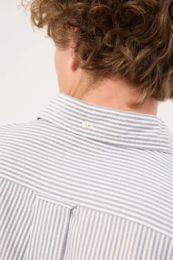 Reg Oxford Banker Stripe Shirt Persian Blue