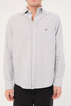 Reg Oxford Banker Stripe Shirt Persian Blue