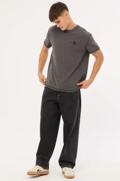 Regular Small Tonal Crest Tee Black