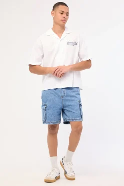 Relaxed Cargo Short Belmont Blue Denim
