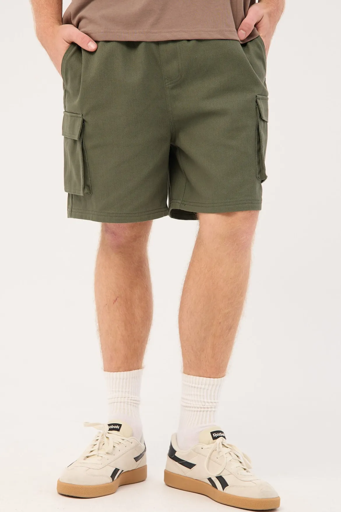 Relaxed Cargo Short Khaki Green